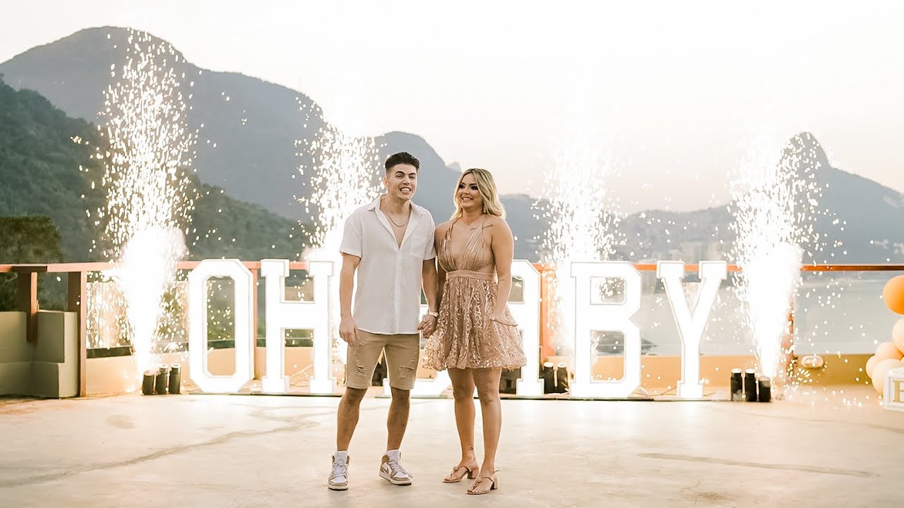 Tay Melo e Sammy Guevara fazem chá de revelação no Rio de Janeiro