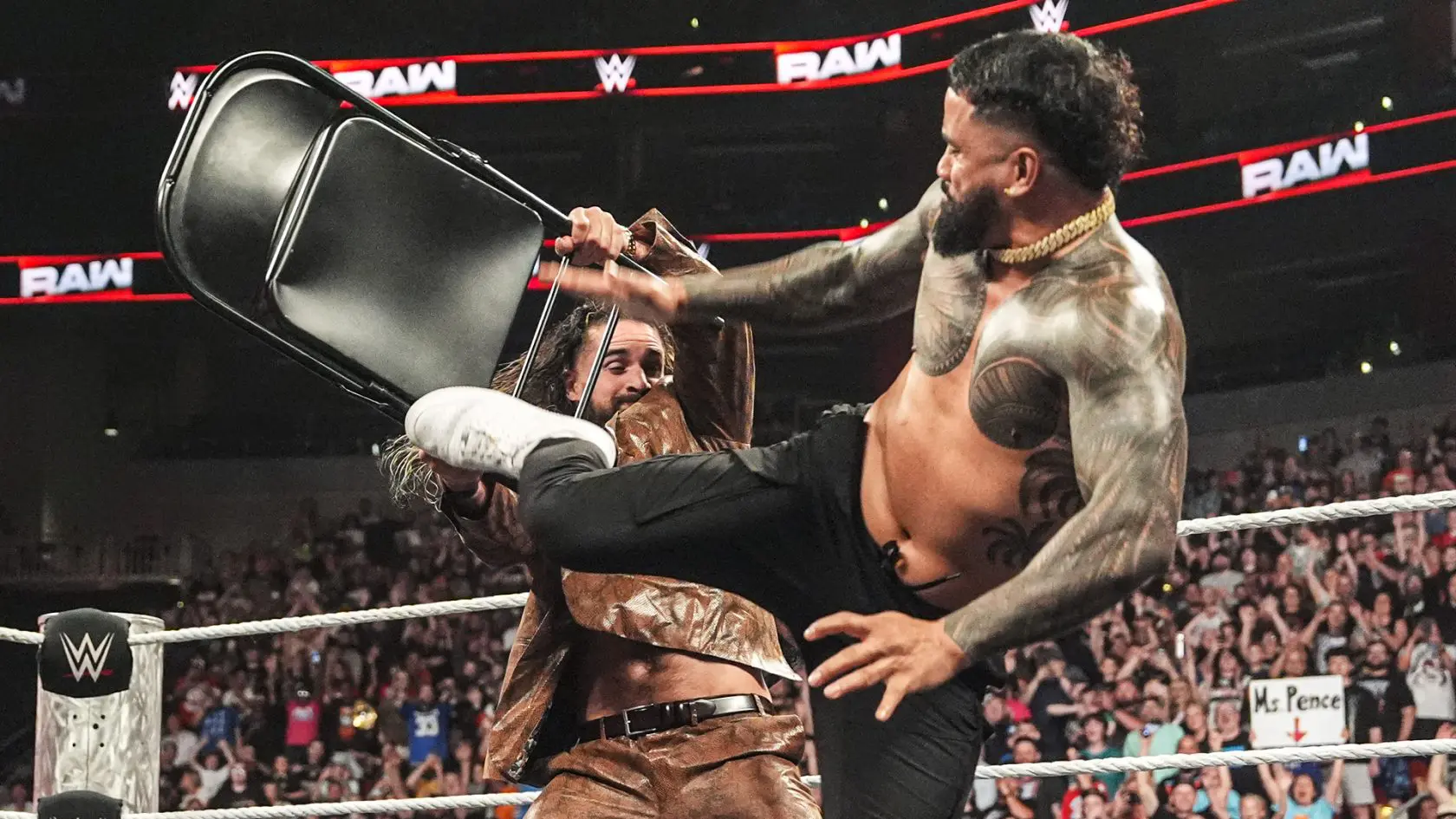 Raw Jey Uso Seth Rollins